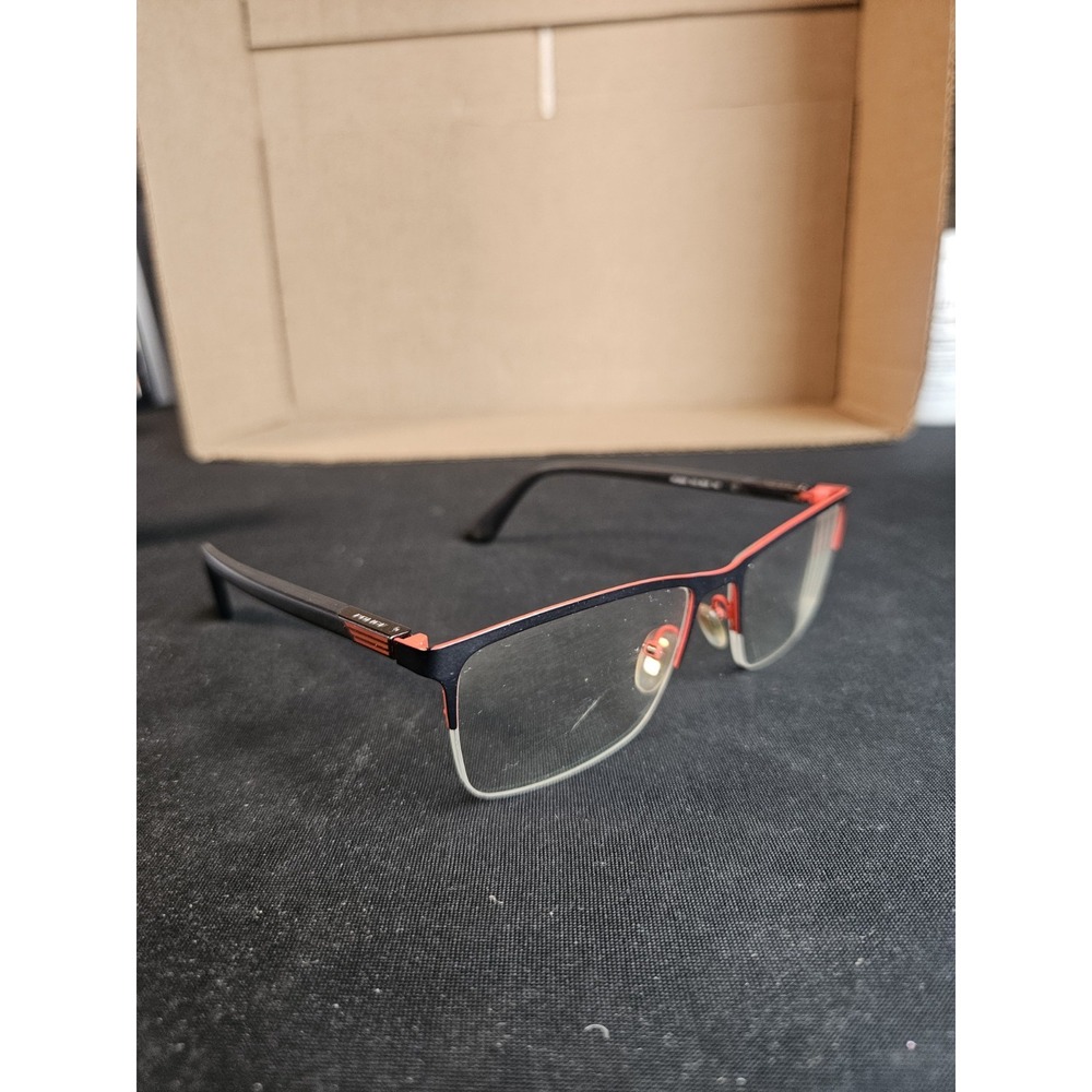 POLICE VPLB98K Eyeglass Frames 54-18-140 Black Red Full Rim Mens Glasses